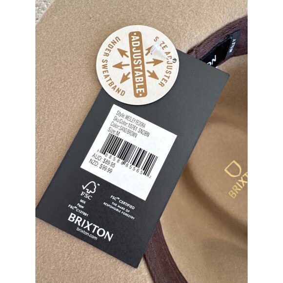 Brixton Mens Fedora Hat Tan Wool Felt Medium - Picture 12 of 12